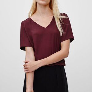 Aritzia Babaton Randy Blouse in Wine colour